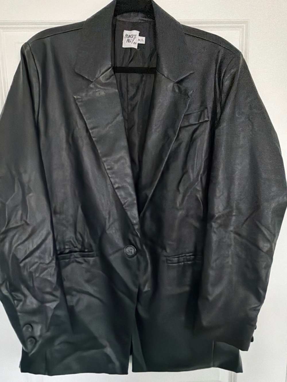 Princess Polly Black Faux Leather Blazer
